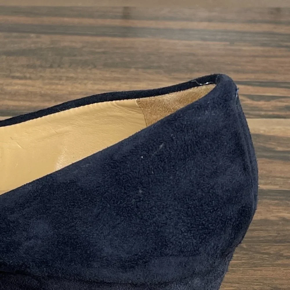 Talbots Women's Size 6.5 Shoes Blue Suede Slip On Comfort Wedge Pump